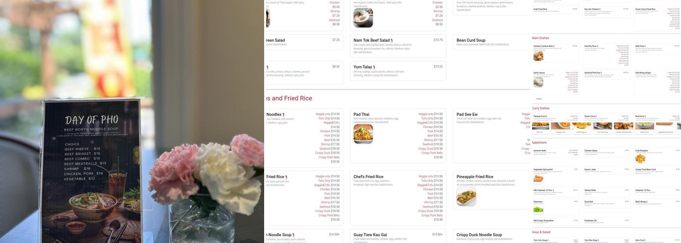 Silk Thai Restaurant Menu