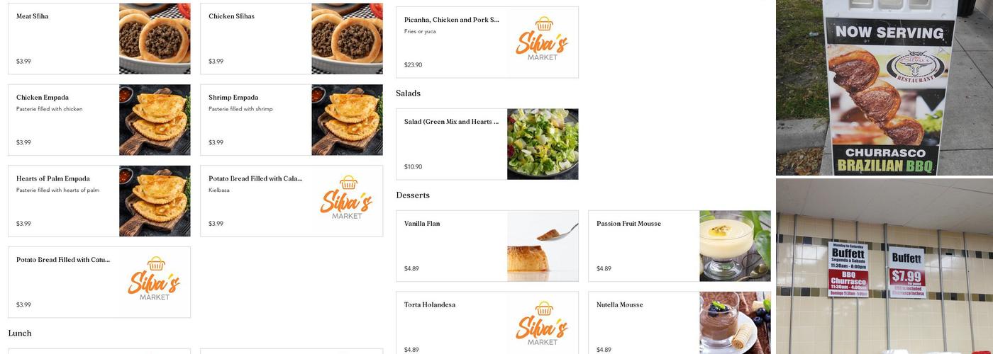 Silva's Market Menu