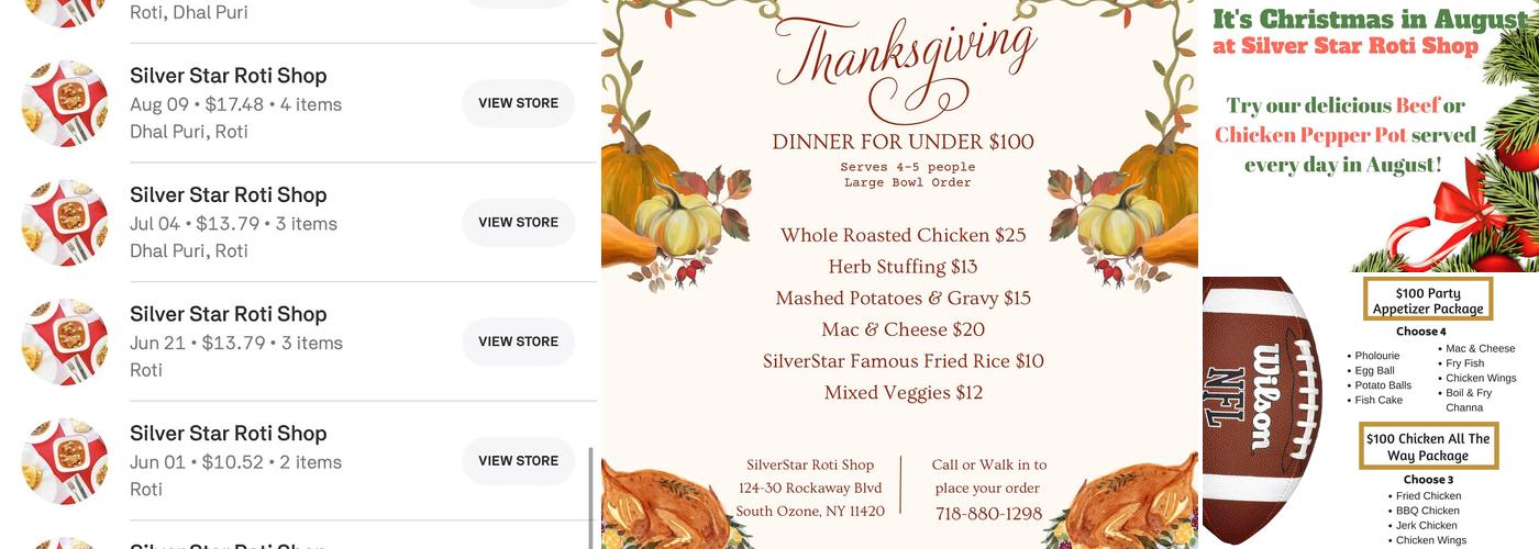 Silver Star Menu