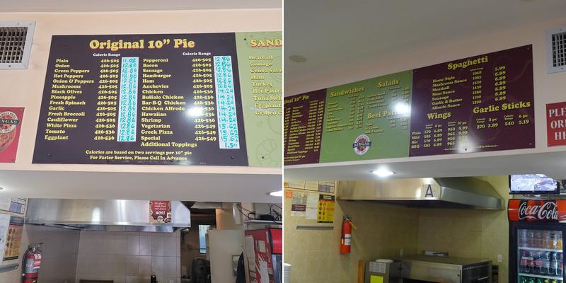 Singas Famous Pizza & Grill Menu