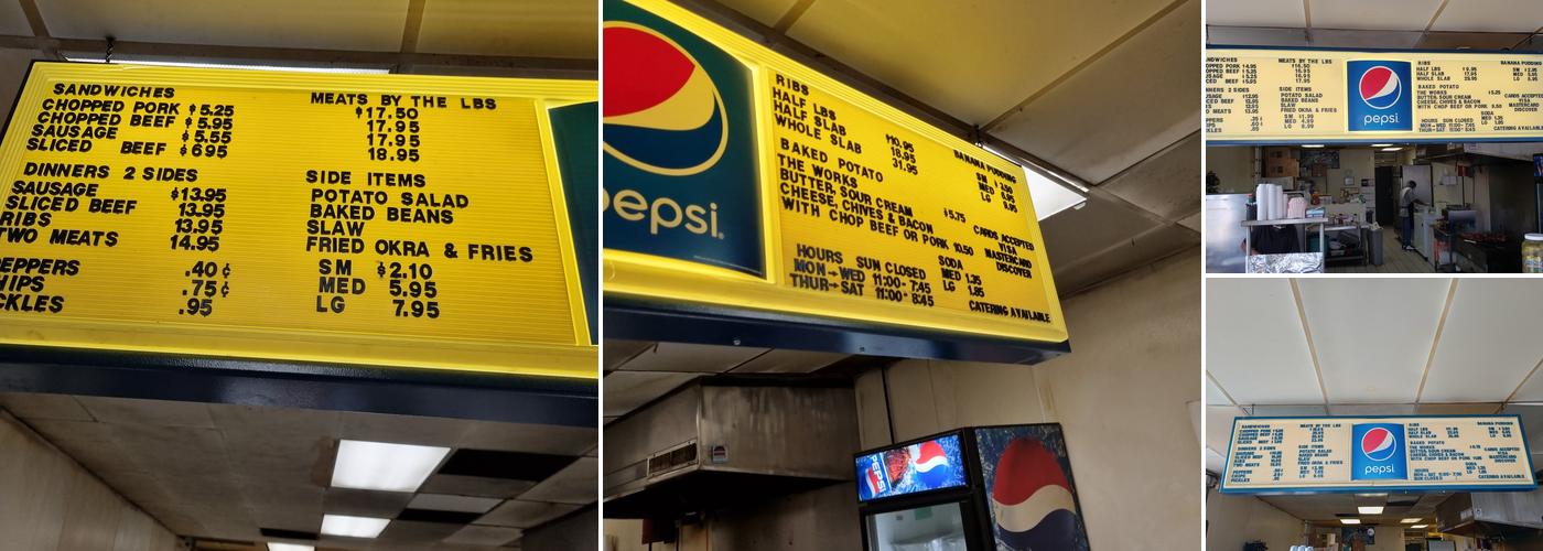 Slab's BBQ Menu