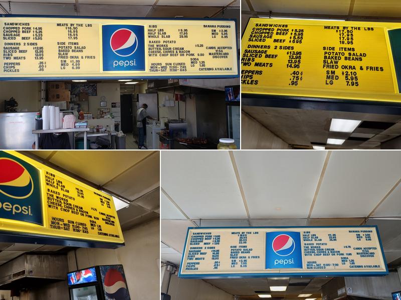 Slab's BBQ Menu
