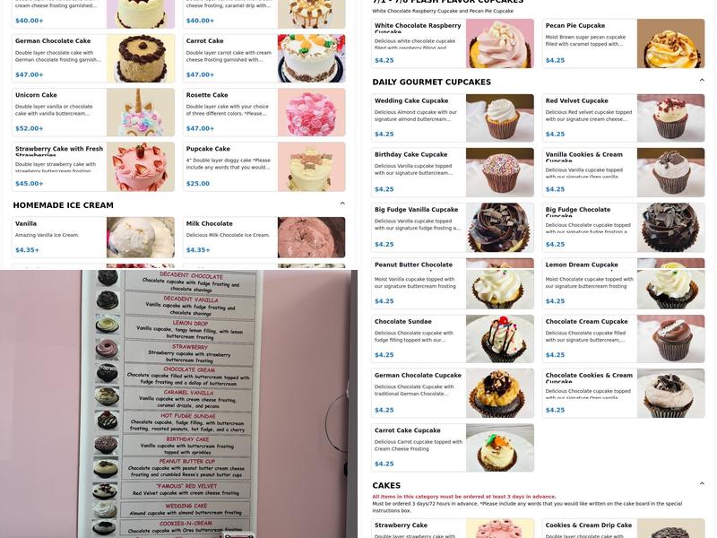 Smallcakes Humble Menu