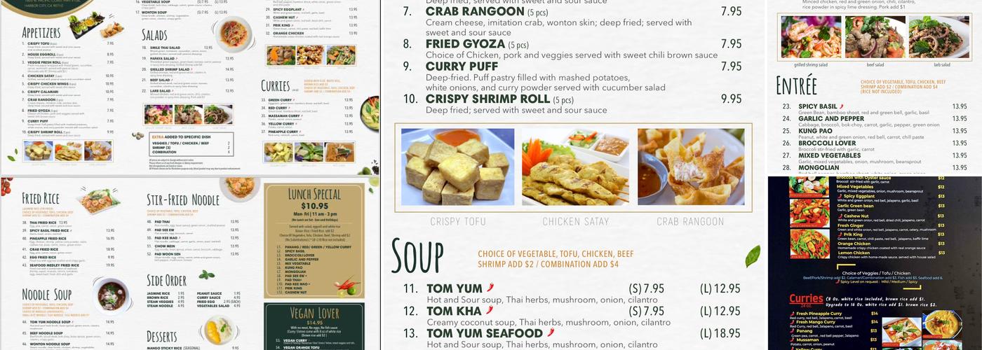Smile Thai Menu