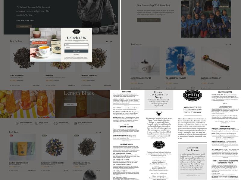 Smith Teamaker Menu