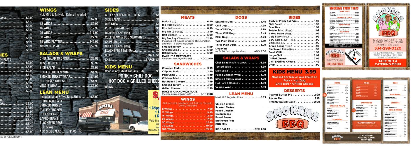 Smokems BBQ Menu