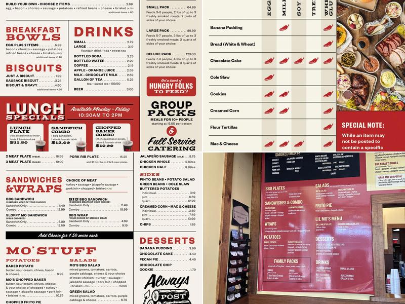 Smokey Mo's BBQ Menu