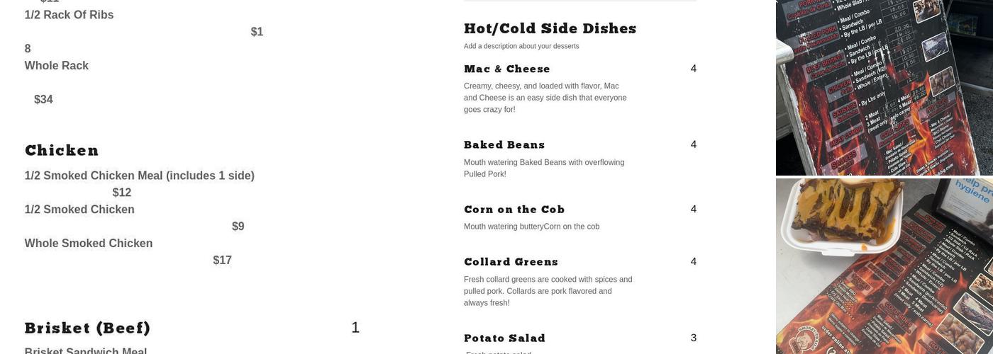 Smokey Trails BBQ Menu