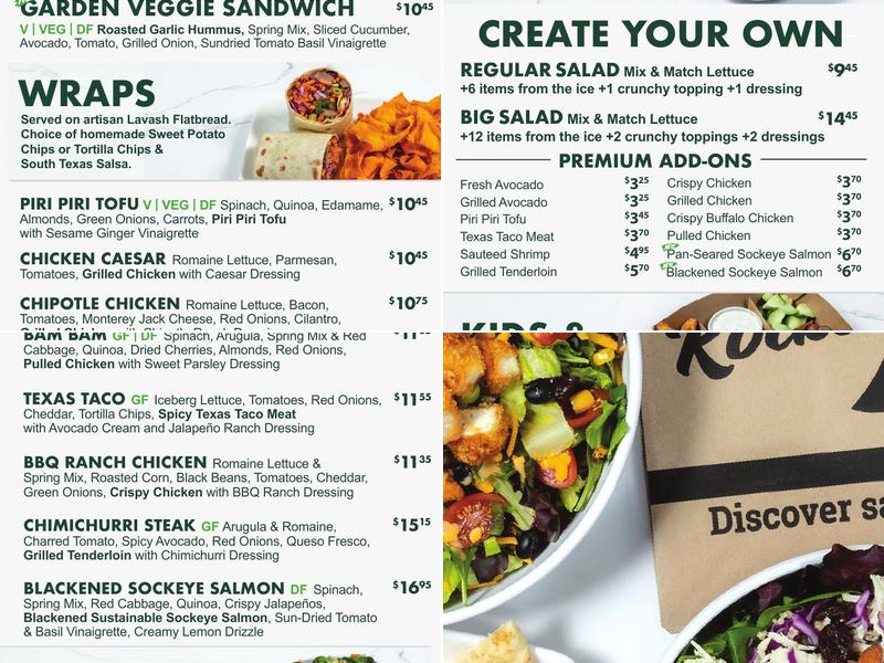 Snappy Salads Watters Creek Menu