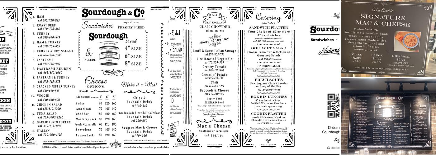 Sourdough & Co. Menu