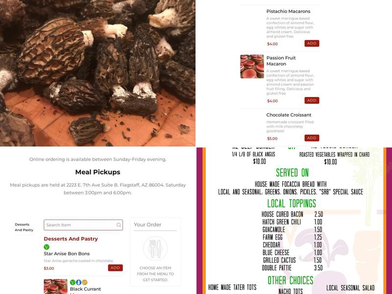 Square Root Foods Menu