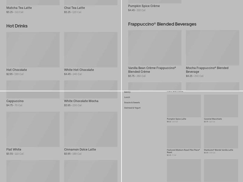 Starbucks Menu