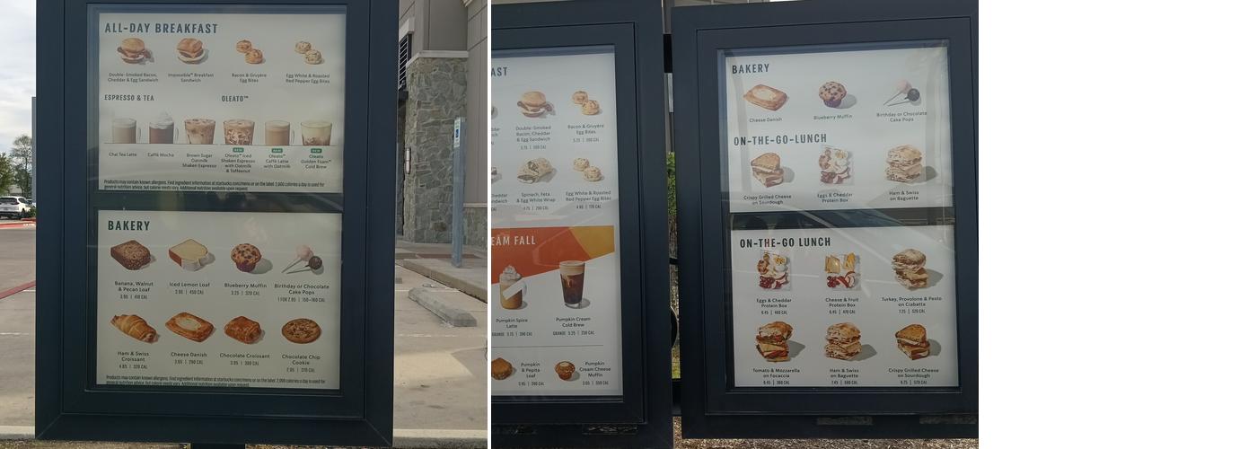 Starbucks Menu