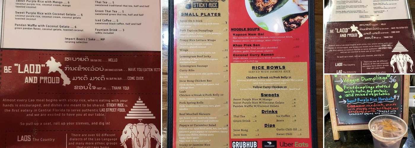 Sticky Rice Menu