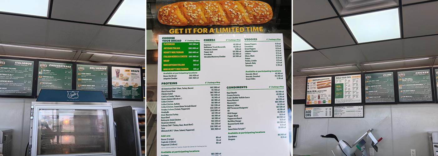 Subway Menu