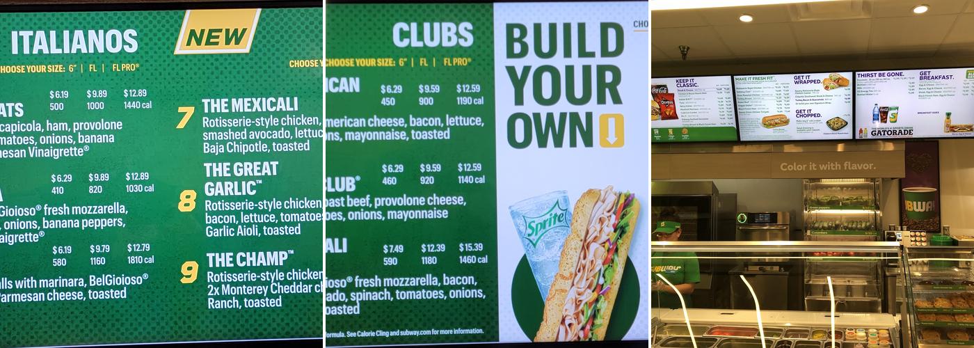 Subway Menu