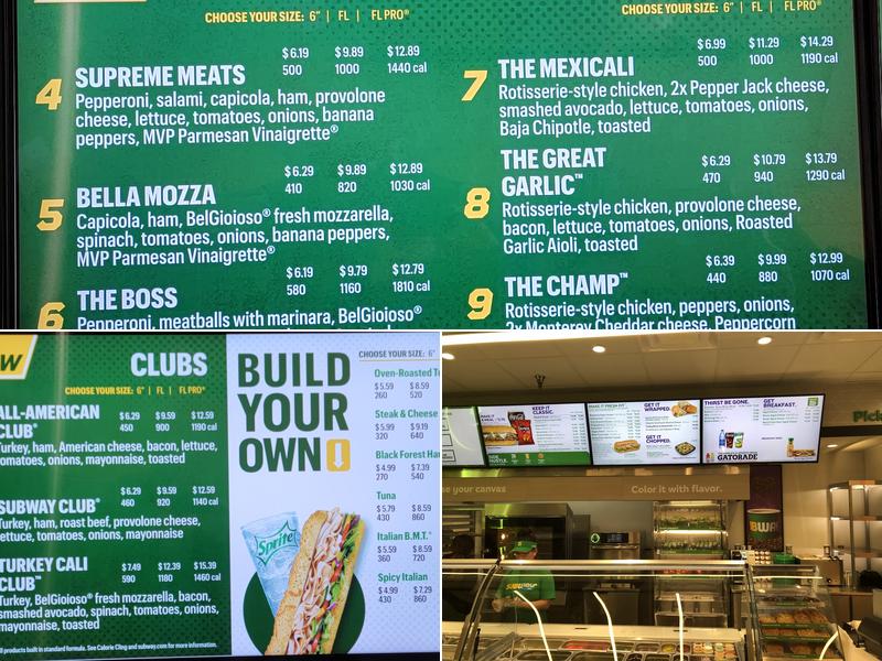 Subway Menu