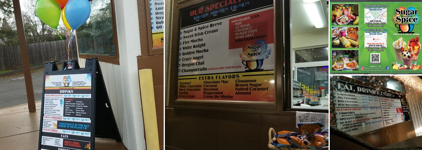 Sugar and Spice Coffee & Fruit Shop Menu