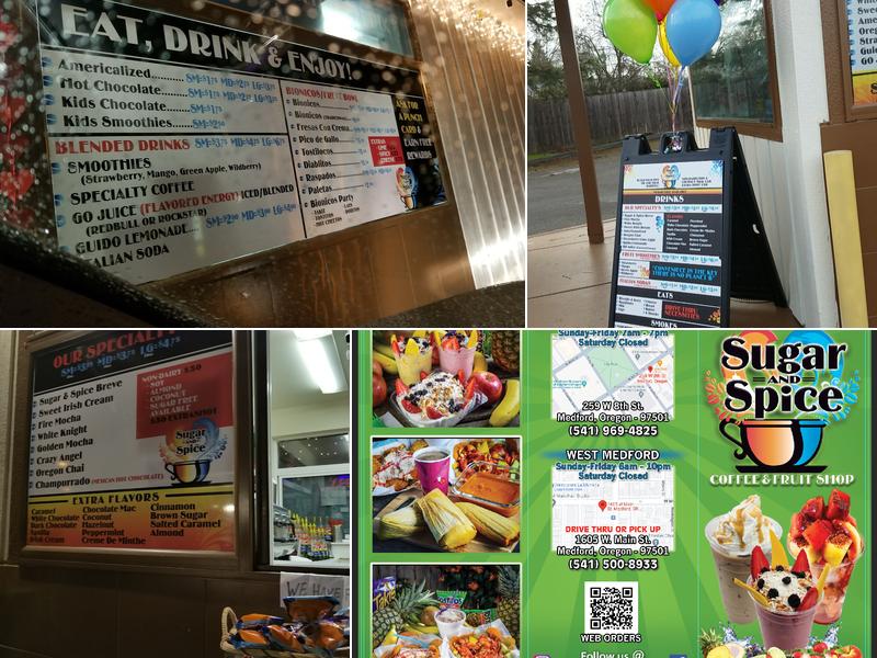 Sugar and Spice Coffee & Fruit Shop Menu