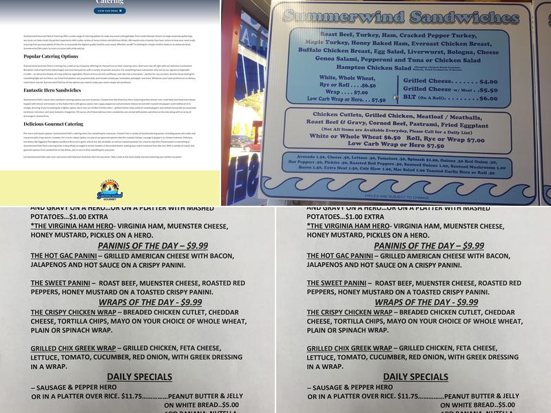 Summerwind Gourmet Delicatessen & Catering Menu