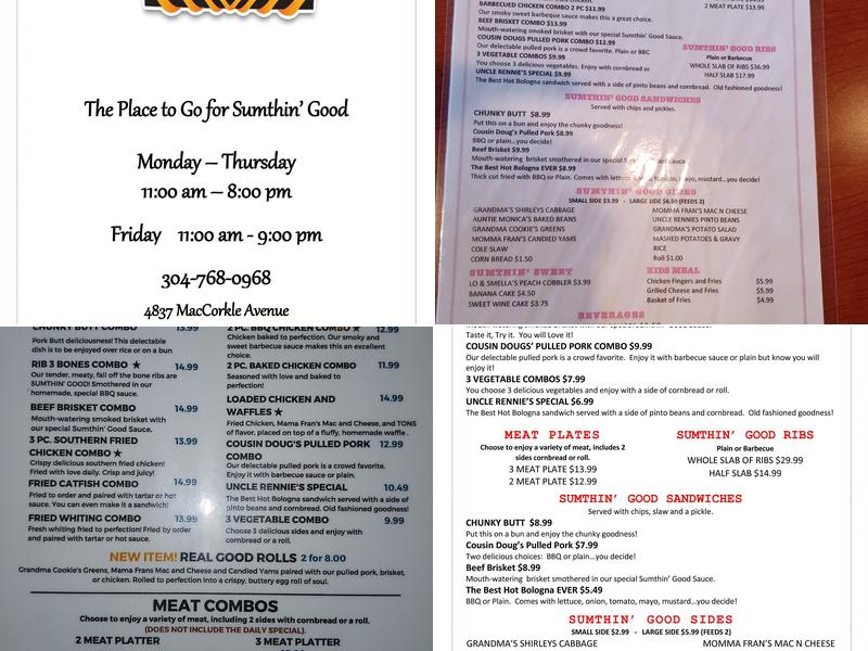 Sumthin' Good Soul Food Menu