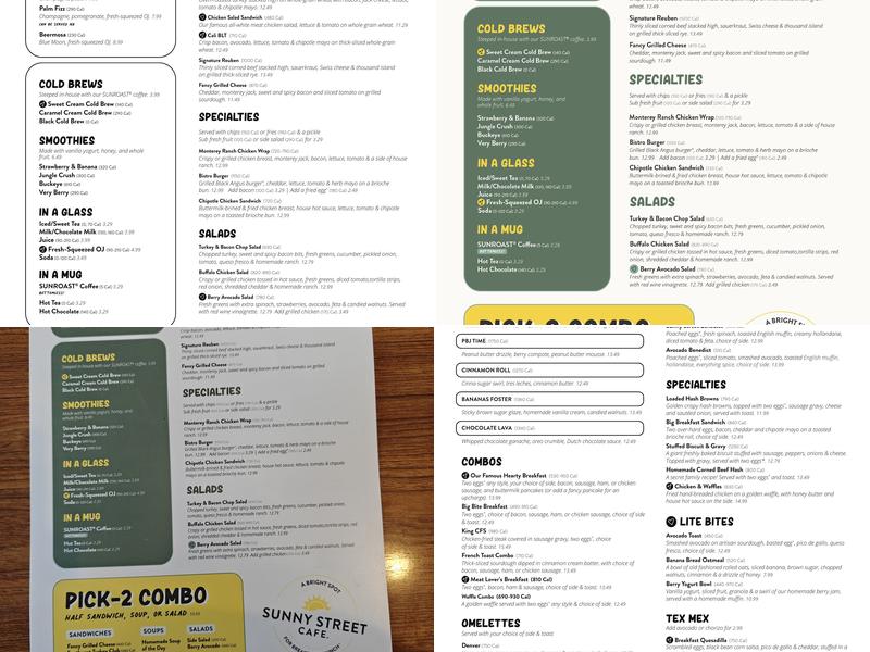 Sunny Street Cafe Menu