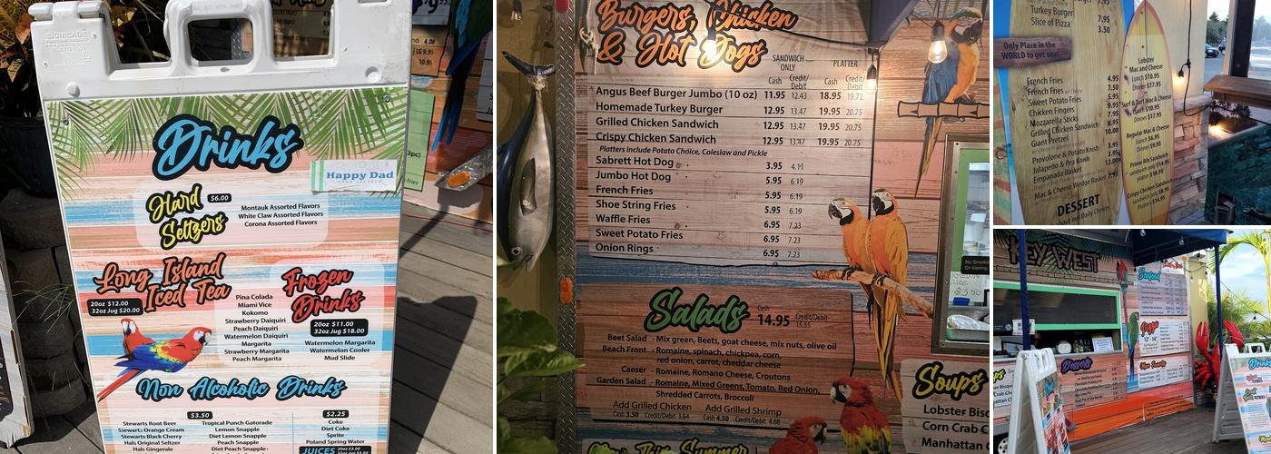 Key West Islip Beach Menu
