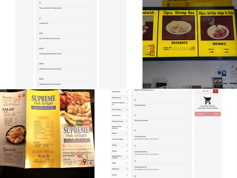 Supreme Fish Delight Menu