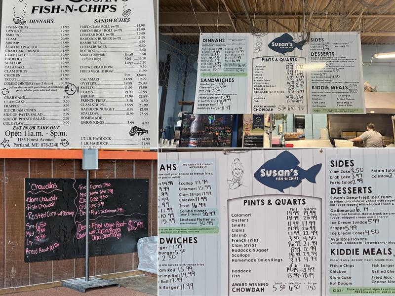Susan's Fish-n-Chips Menu
