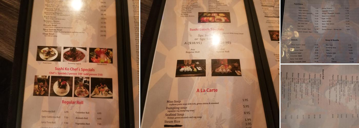 Sushiko Menu