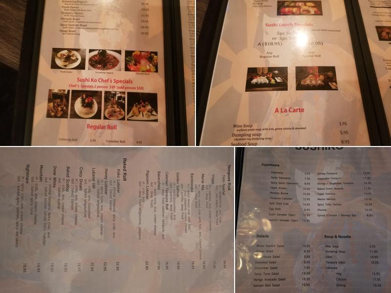 Sushiko Menu