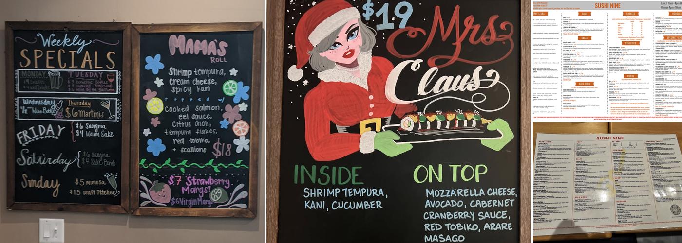 Sushi Nine Menu
