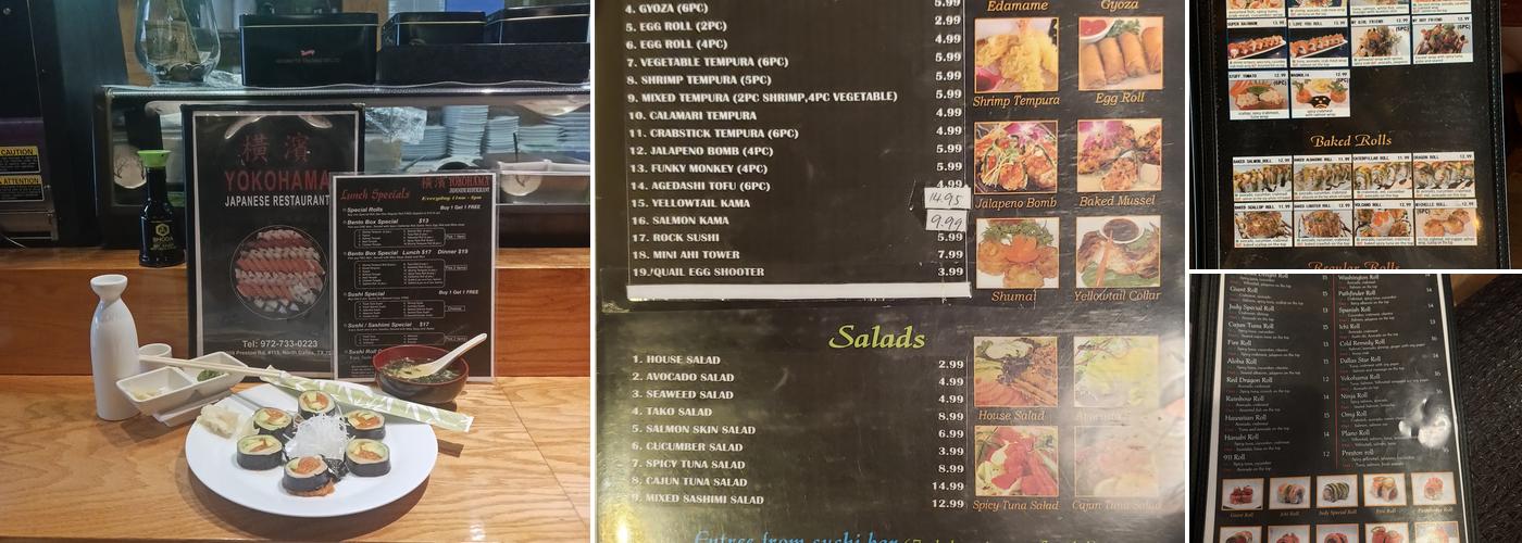 Sushi Yokohama Menu