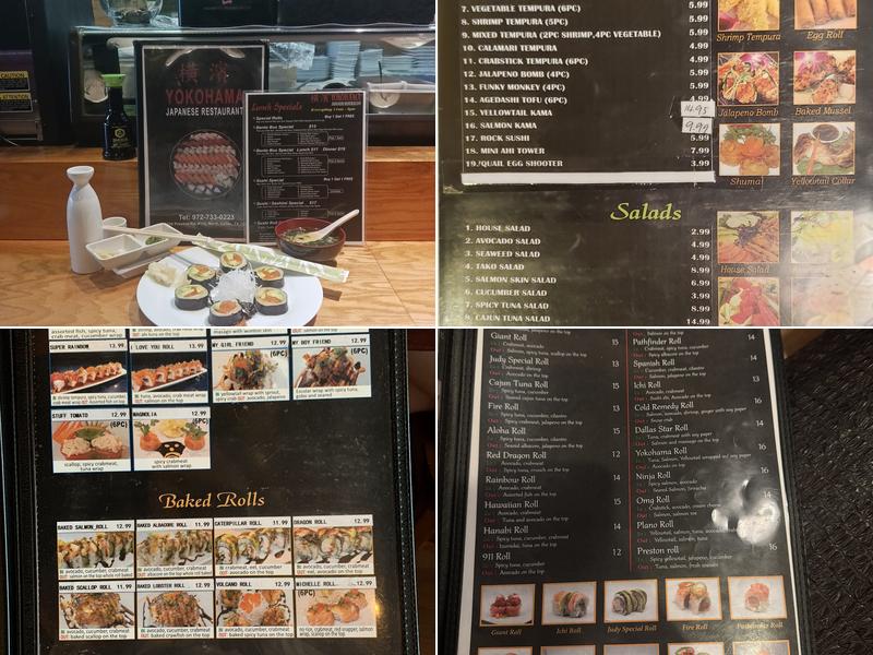 Sushi Yokohama Menu