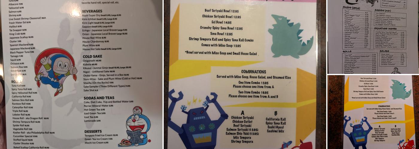 Ta-Ke Sushi Restaurant Menu