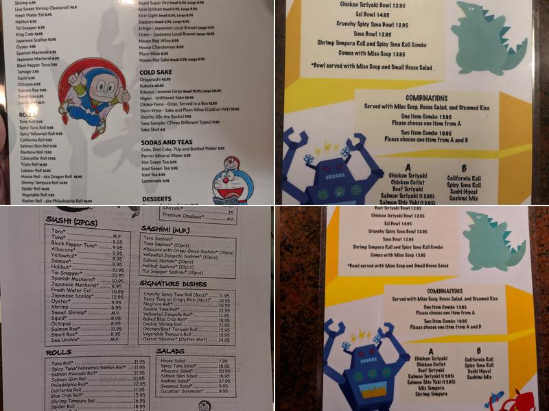 Ta-Ke Sushi Restaurant Menu