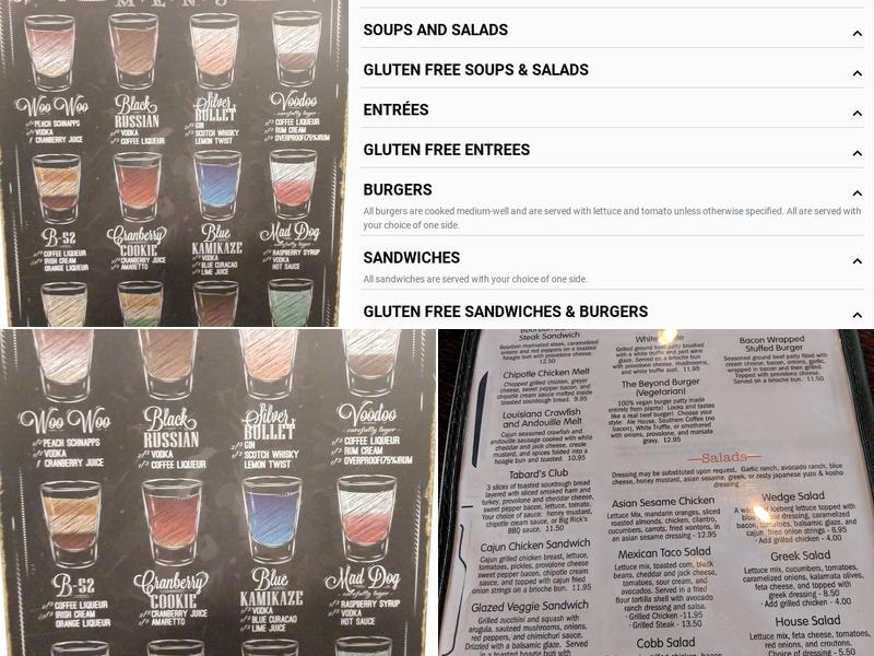 Tabard's Kitchen Menu