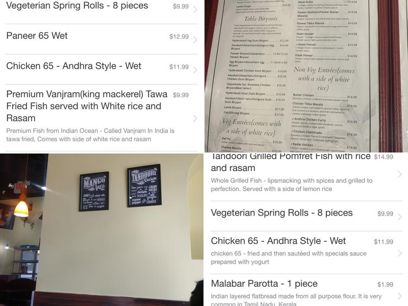 Tabla Indian Restaurant - Charlotte, NC Menu