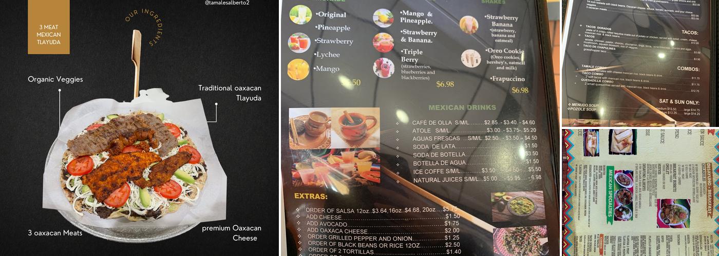 Tamales Alberto 2 Menu