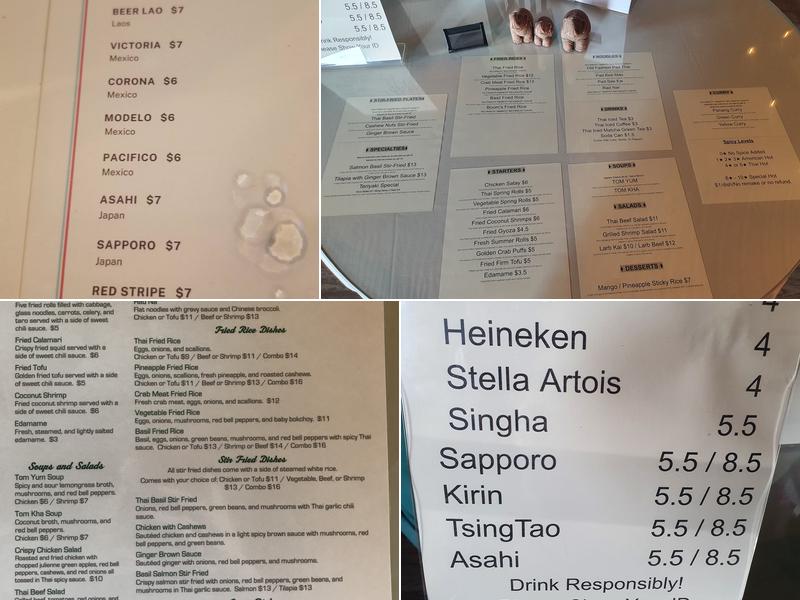 Tana Thai Bistro Menu