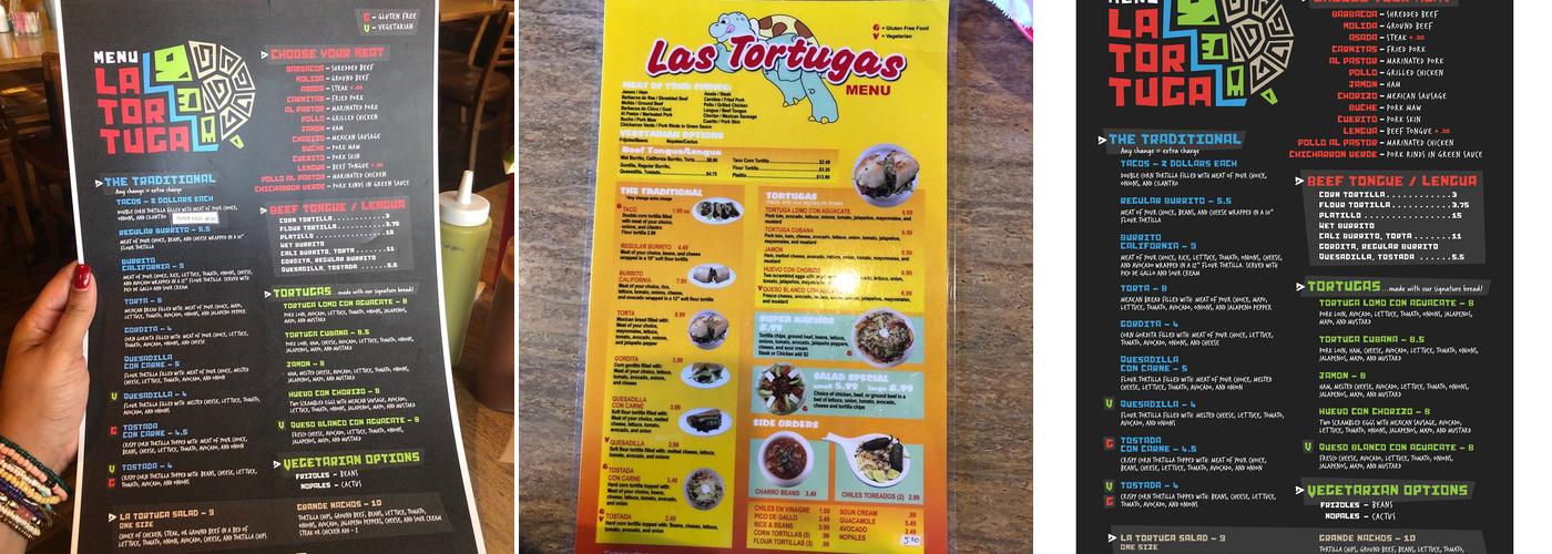 La Tortuga Taqueria Menu
