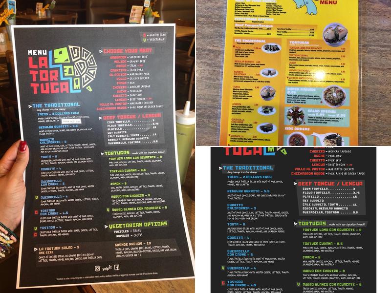 La Tortuga Taqueria Menu