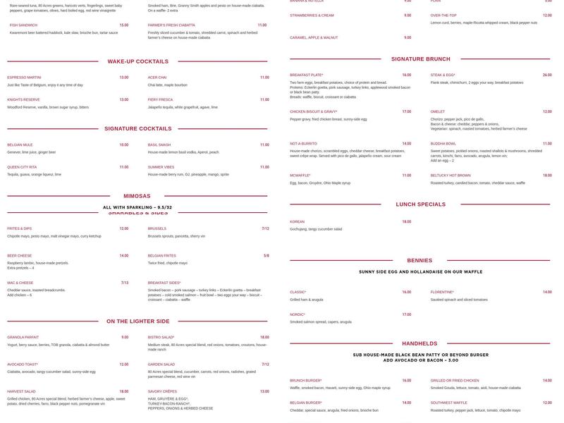 Taste of Belgium - The Banks Menu