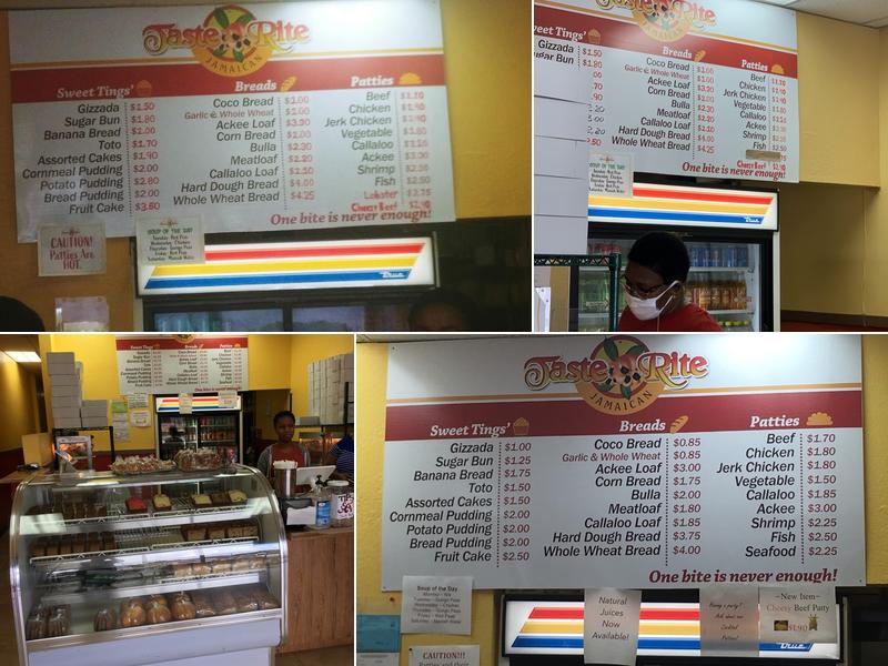 Taste Rite Jamaican Bakery Menu
