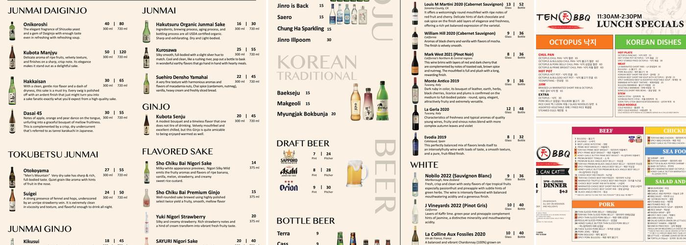 Ten-BBQ Menu
