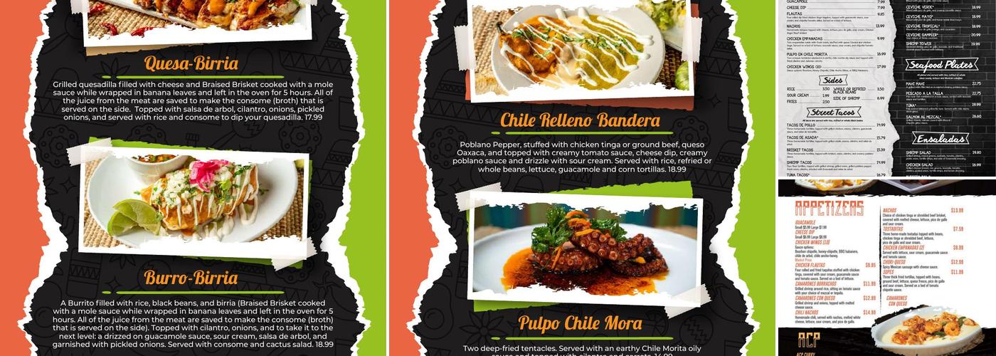 Tequila Comida & Cantina Menu