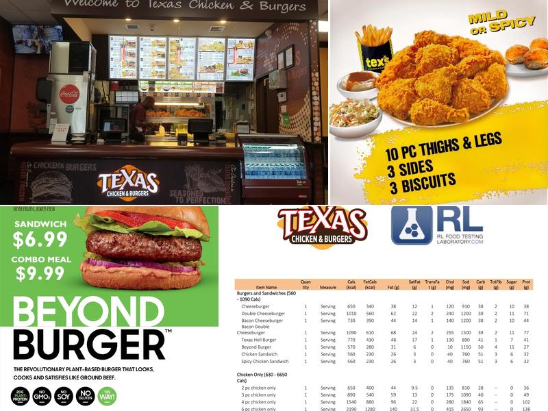 Tex’s Chicken & Burgers Menu