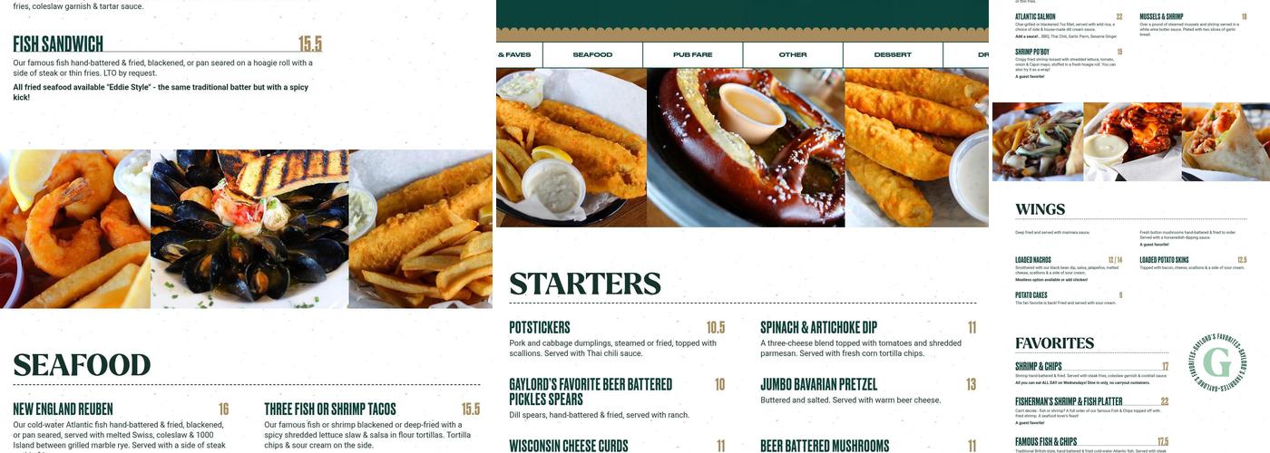 The Old Bag of Nails Pub - Westerville Menu