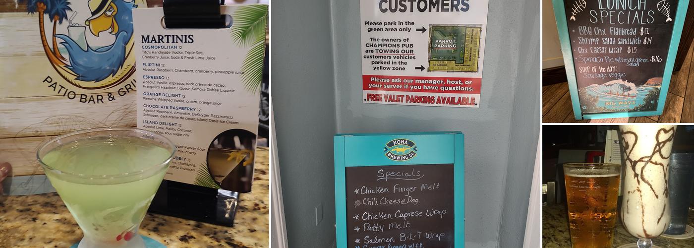 The Parrot Patio Bar & Grill Menu