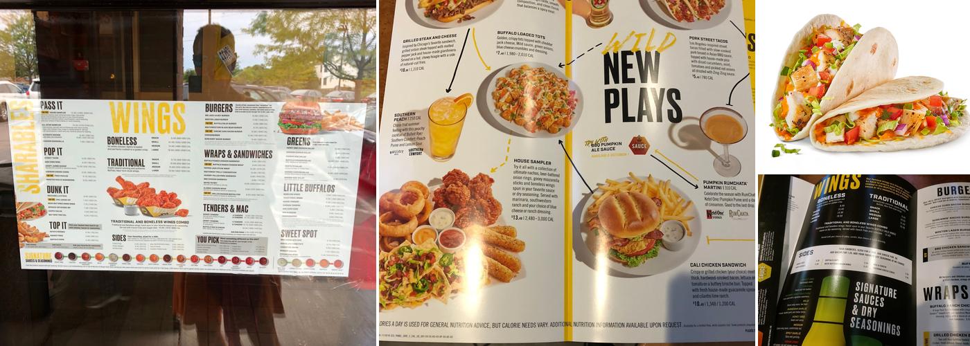 Buffalo Wild Wings Menu